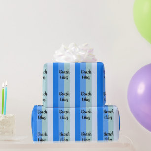 Papier Cadeau Vibes De Plage, Bleues