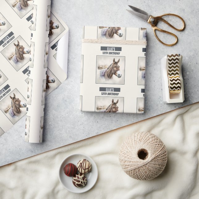 Papier Cadeau Vibes d'hiver Donkey - Anniversaire (Artisanat)