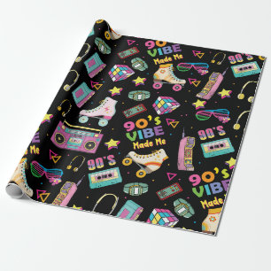Papier Cadeau Vibes Hip hop des années 90 Retro m'a rendu Motif