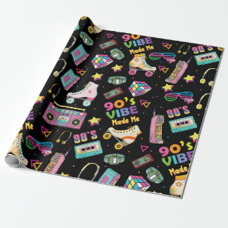 Papier Cadeau Vibes Hip hop des années 90 Retro m'a rendu Motif