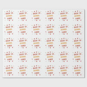 Papier Cadeau Vibes Rétro de la Rentrée Scolaire Personnalisé Gr