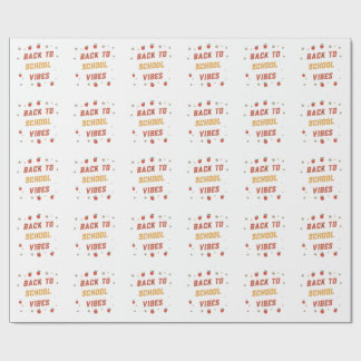 Papier Cadeau Vibes Rétro de la Rentrée Scolaire Personnalisé Gr