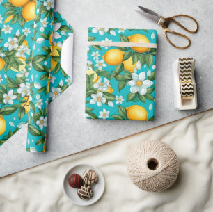 Papier Cadeau Vibrant rétro Citrus Medley Noël