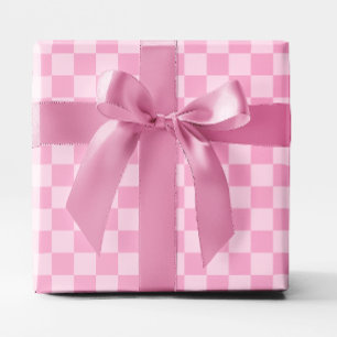 Papier Cadeau Vichy rose clair