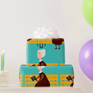 Papier Cadeau Vieille Femme Lectant La Bible