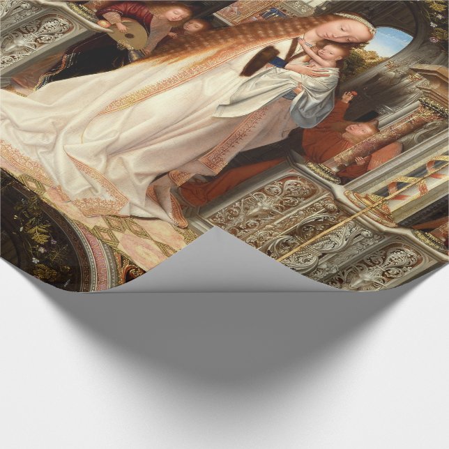 PAPIER CADEAU VIERGE AVEC ENFANT, ANGES MUSICAUX NOËL (Coin)