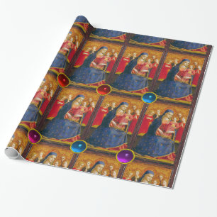 Papier Cadeau VIERGE AVEC ENFANT ET ANGES Fra Angelico Xmas