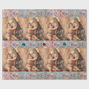 PAPIER CADEAU VIERGE AVEC ENFANT, PIERRES BLEU ROUGE, PIERRES BL