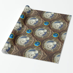 Papier Cadeau VIERGE AVEC ENFANT, Pierres de saphir bleu