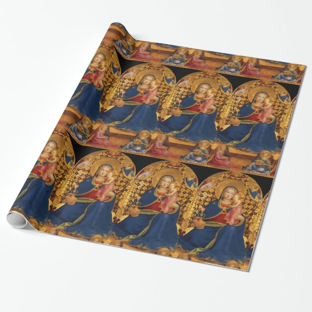 PAPIER CADEAU VIERGE ET ENFANT AVEC ANGELS (Déroulé)