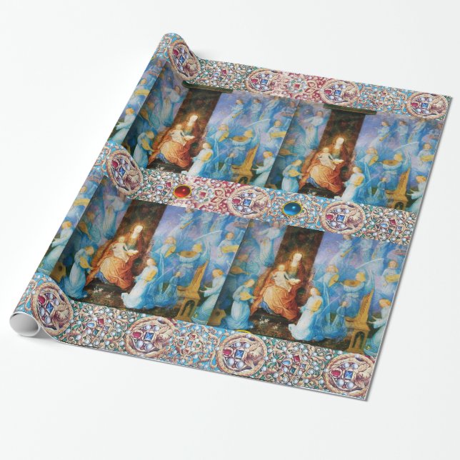 PAPIER CADEAU VIERGE ET ENFANT, CONCERT D'ANGELS, BIJOUX PRÉCIEU (Déroulé)