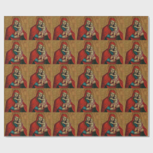 Papier Cadeau Vierge Marie et Enfant Jésus par Jan Rombauer