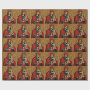 Papier Cadeau Vierge Marie et Jésus enfant par Jan Rombauer