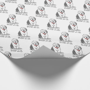 Papier Cadeau Vieux chien de mouton anglais (Grey 1)