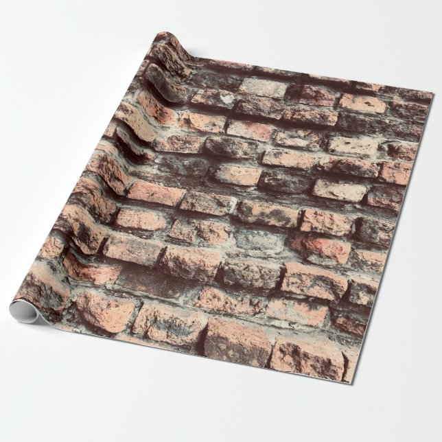 Papier Cadeau Vieux fond d'écran de briques, bloc, brique, brun, (Déroulé)