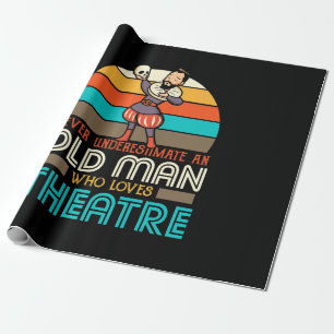 Papier Cadeau Vieux Homme qui aime le théâtre