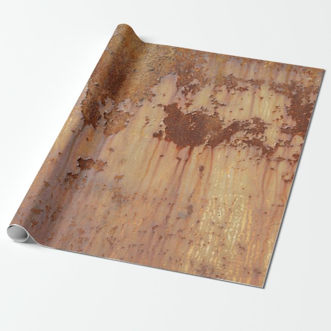 Papier Cadeau Vieux métal rouge (Déroulé)