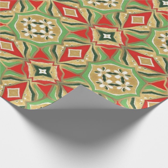 Papier Cadeau Vieux Motif de Noël III (Coin)