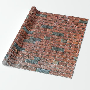 Papier Cadeau Vieux mur de briques rougeâtre/brunâtre