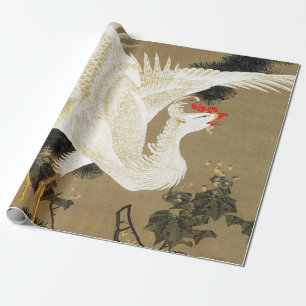 Papier Cadeau Vieux pin et Phénix blanc par Ito Jakuchu