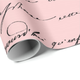 Papier Cadeau Vieux Script Paris Mauve Lilac Blush Pink Royal