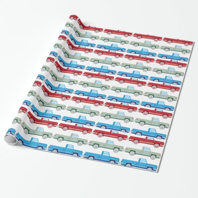 Papier Cadeau Vieux vecteur de camion pick-up de vecteur stylisé (Déroulé)