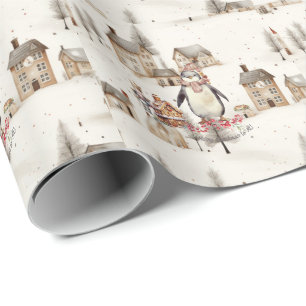Papier Cadeau Village des pingouins et des crapets