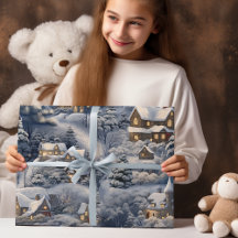 Village d'hiver moderne Noël blanc