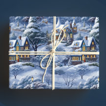 Village d'hiver moderne Noël blanc