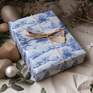 Papier Cadeau Village d'hiver Waterton Blanc Noël