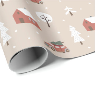 Papier Cadeau Village nordique de Noël