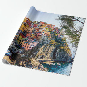 Papier Cadeau Village pittoresque, Cinque Terre, Ligurie, Italie