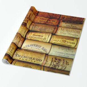 Papier Cadeau Vin Corks Galore