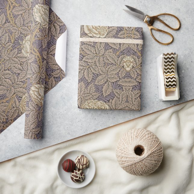 Papier Cadeau Vin de rose blanche William Morris Papier d'envelo (Artisanat)