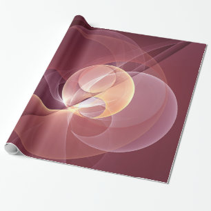 Papier Cadeau Vin moderne élégant Abstrait Art fractal rouge