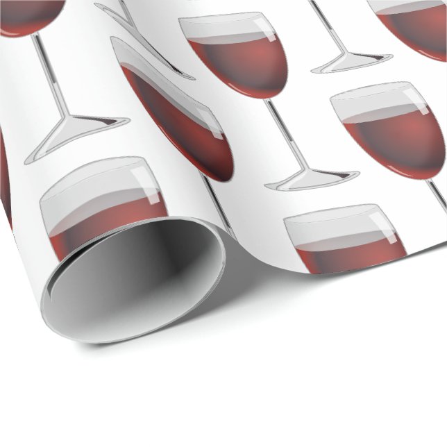 Papier Cadeau vin rouge en verre de tige (Coin rond)
