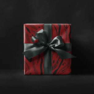 Papier Cadeau vin rouge Zèbre motif