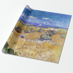 Papier Cadeau Vincent van Gogh - Meules de blé avec des moissonn