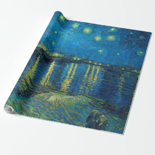Papier Cadeau Vincent Van Gogh Nuit étoilée sur le Rhône