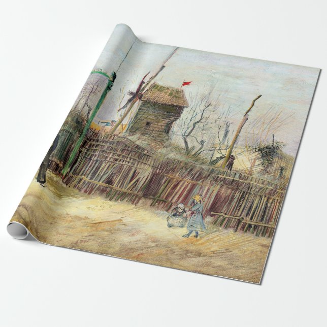 Papier Cadeau Vincent van Gogh - Scène de rue à Montmartre (Déroulé)
