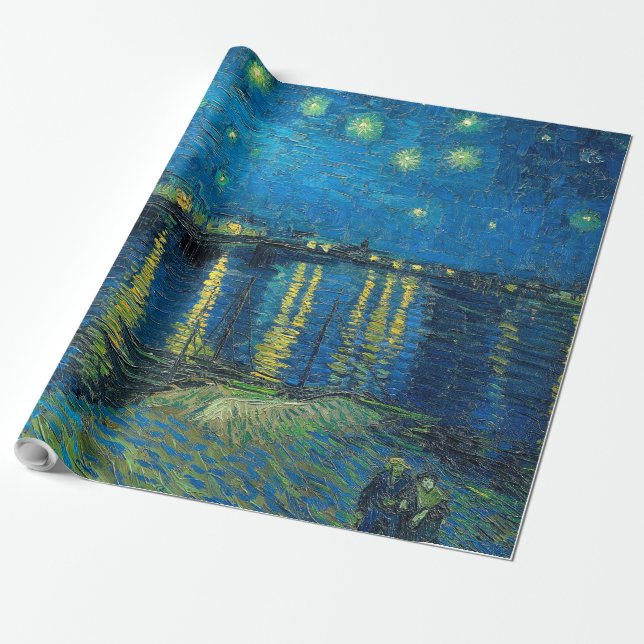 Papier Cadeau Vincent Van Gogh Starry Night Over the Rhone (Déroulé)