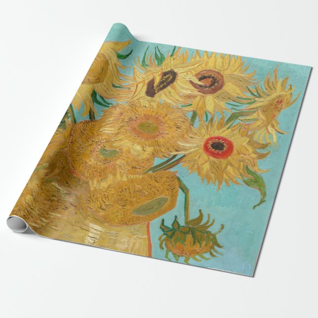 Papier Cadeau Vincent Van Gogh - Vase avec douze tournesols (Déroulé)