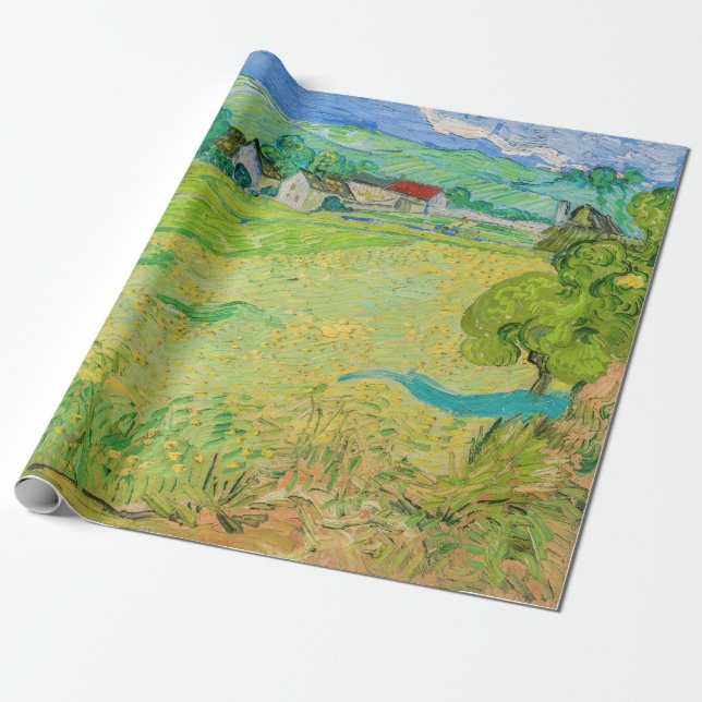 Papier Cadeau Vincent van Gogh - Vue des Vessenots près d'Auvers (Déroulé)
