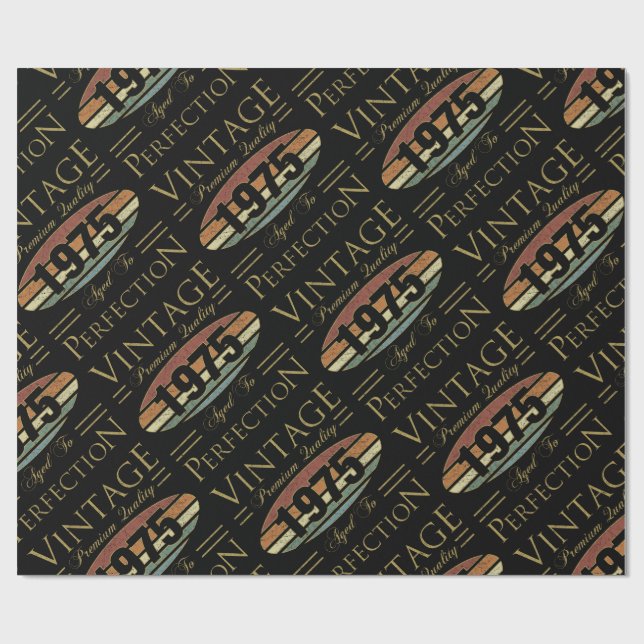 Papier Cadeau Vintage 1975 50e anniversaire (Plat)
