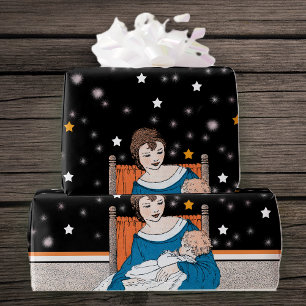 Papier Cadeau Vintage Amour Baby Stars Fête des mères