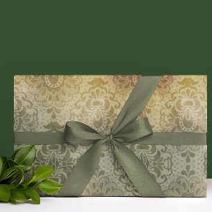 Papier Cadeau Vintage Antique Damassé Toute Occasion