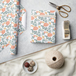 Papier Cadeau Vintage Autumn Flowers
