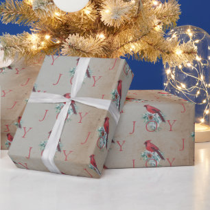 Papier Cadeau Vintage cardinal sur mesure Noël
