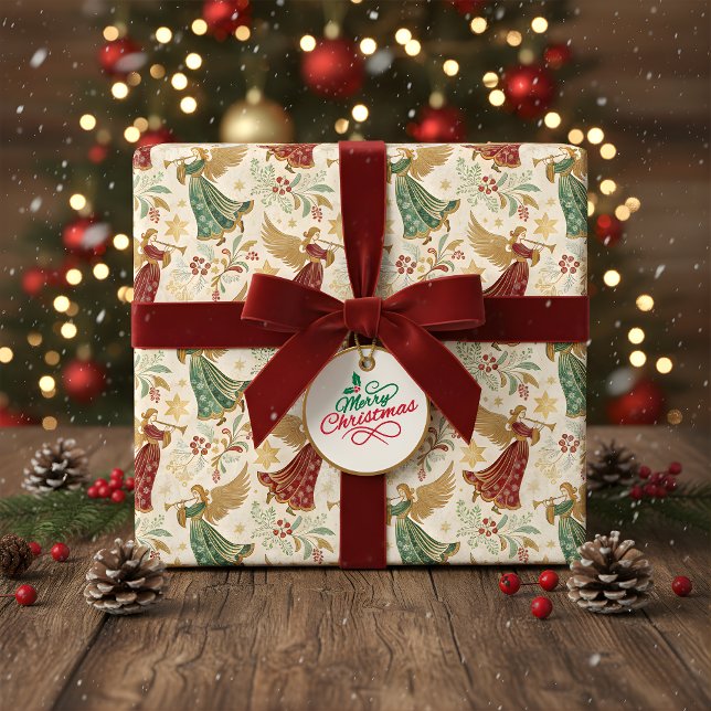 Papier Cadeau Vintage Christmas Angels (Créateur téléchargé)