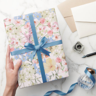 Papier Cadeau Vintage Colorful Floral Print